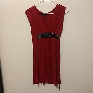 Red mid length dress
